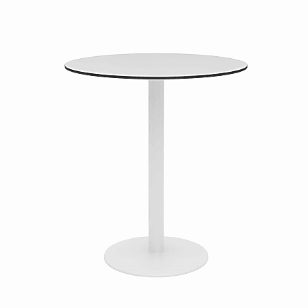 KFI Studios Eveleen Round Outdoor Bistro Patio Table, 41”H x 36”W x 36”D, Fashion Gray/White