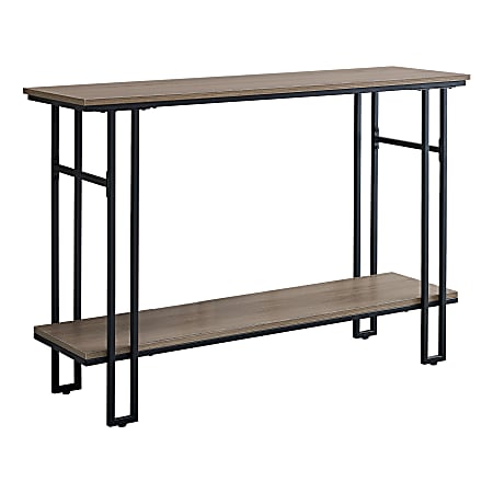 Monarch Specialties Pauly Console Accent Table, 32"H x 47-1/4"W x 13-3/4"D, Taupe/Black