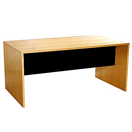 Rush Wood Veneer Office Modulars 60" Executive Desk, Red American Oak