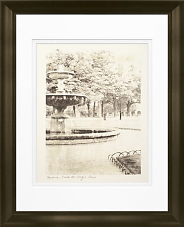 Timeless Frames Marren Espresso-Framed Landscape Artwork, 11" x 14", Place Des Vosges Fountain