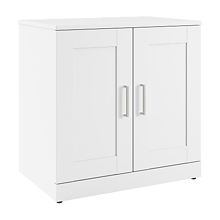 Bush Business Furniture Hampton Heights 30"W Storage Cabinet With Doors, White, Standard Delivery