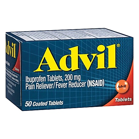Advil® Pain Reliever/Fever Reducer Ibuprofen Tablets, Box Of 100