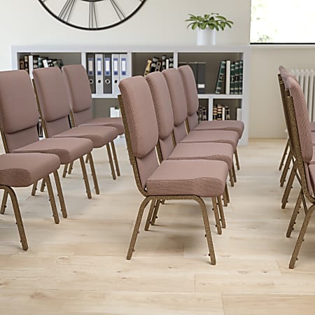 Flash Furniture HERCULES Series Stackable Church Chair, Brown