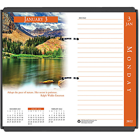 House of Doolittle Earthscapes 17-Base Desk Calendar Refill - Julian Dates - Daily - January 2022 till December 2022 - 1 Day Double Page Layout - 3 1/2" x 6" Sheet Size - Desktop - Assorted - 1 Each