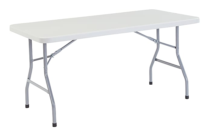 National Public Seating Blow-Molded Folding Table, Rectangular, 60"W x 30"D, Light Gray/Gray