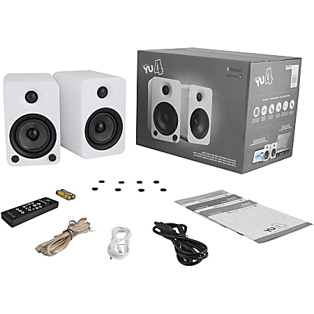 Kanto - 4" Wireless 2-Way Bookshelf Speakers (Pair) - Matte White - Thumbnail 4
