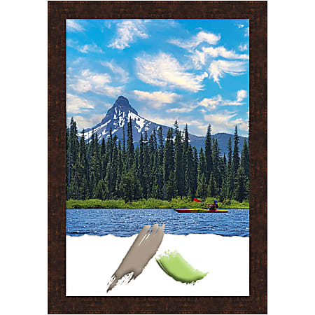 Amanti Art Picture Frame, 28" x 40", Matted For 24" x 36", William Mottled Bronze Narrow