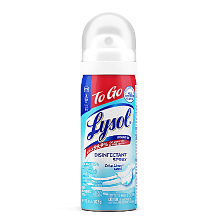 Lysol To Go Disinfectant Spray, Crisp Linen, 1.5 oz.