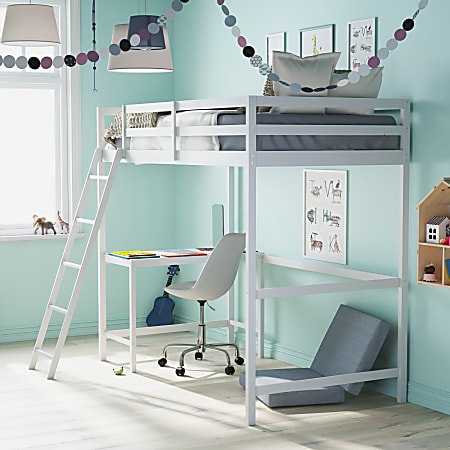 Flash Furniture Riley Loft Bed Frame With Desk Twin 42 12 L x 78