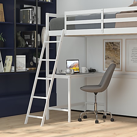 Flash Furniture Riley Loft Bed Frame With Desk Twin 42 12 L x 78