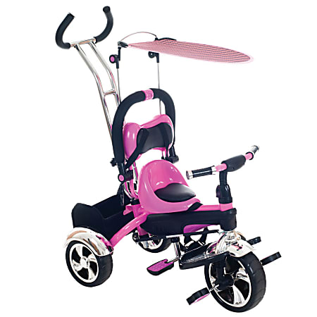 Lil Rider 2 in 1 Stroller Tricycle Trainer 41 H x 33 1 2 W x 15 1 2 D Pink