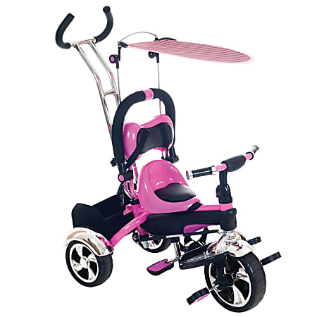 Lil' Rider 2-in-1 Stroller Tricycle Trainer, 41"H x 33 1/2"W x 15 1/2"D, Pink