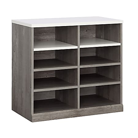 Sauder® Craft Pro Series 32"W Open Storage Cabinet, Mystic Oak®/White