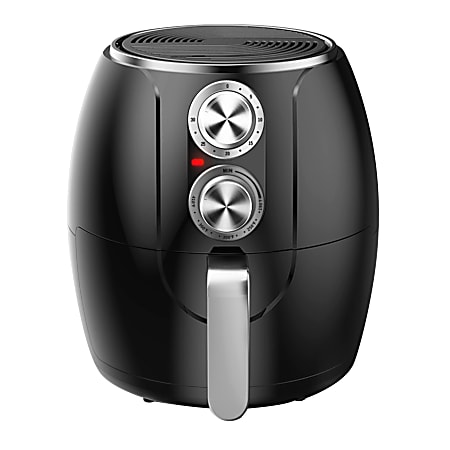 Brentwood 3.2 Qt Electric Air Fryer With Timer And Temp Control, Black/Silver