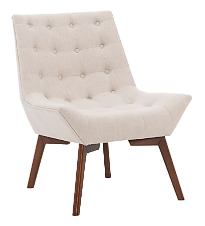 Linon Mayerling Accent Chair, Dark Walnut/Beige