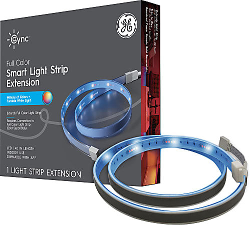 GE Cync Smart Direct Connect Dimmable RGBW Full Color-Changing Light Strip, 40" Extension