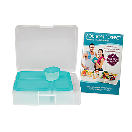 Bentology Portion Perfect 6-Piece Container Set With Book, Turquoise