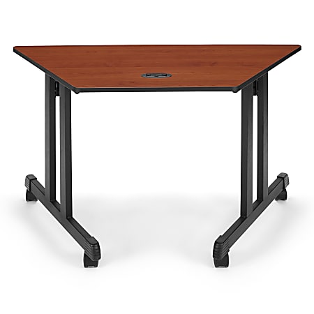 OFM Trapezoid Table, 29 1/2"H x 48"W x 24"D, Cherry