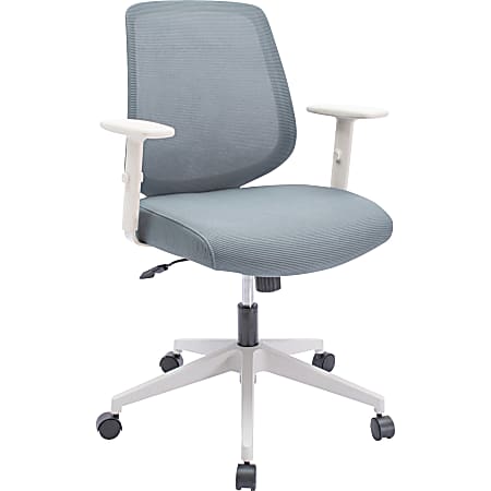 LYS Mid-Back Task Chair - Fabric Seat - Mid Back - 5-star Base - Gray - Armrest - 1 Each