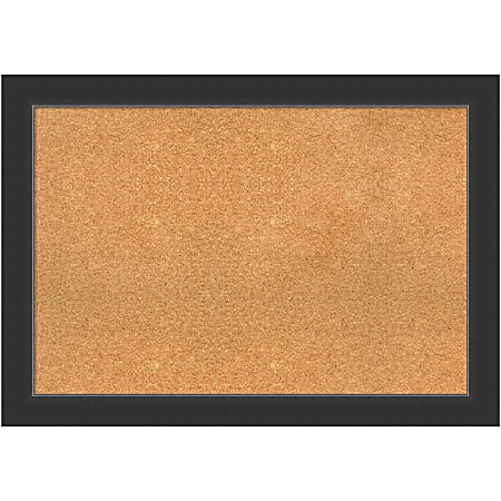 Amanti Art Cork Bulletin Board, 41" x 29", Natural, Corvino Black Wood Frame