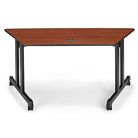 OFM Trapezoid Table, 29 1/2"H x 60"W x 24"D, Cherry