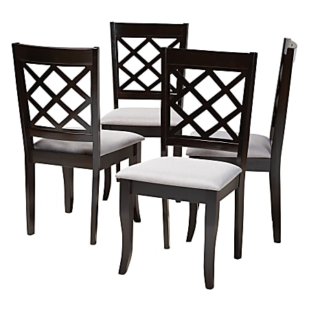 Baxton Studio 9726 Dining Chairs, Gray, Set Of 4 Chairs