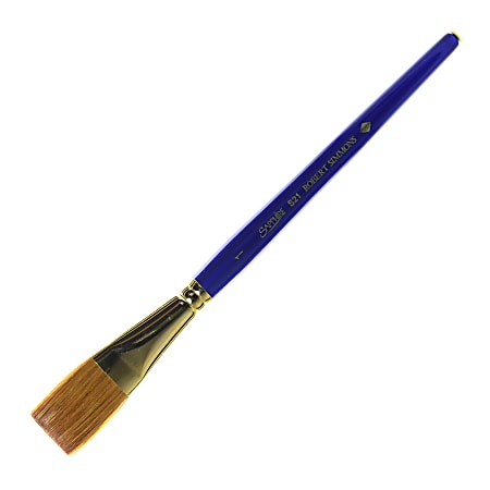 Robert Simmons S21 Sapphire Series Short-Handle Paint Brush, 1", 1-Stroke Flat Wash Bristle, Sable, Blue