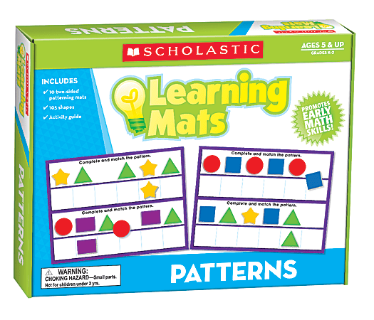 Scholastic Teacher's Friend Learning Mat Kit, Patterns, 10" x 7 1/2", Grades K-2