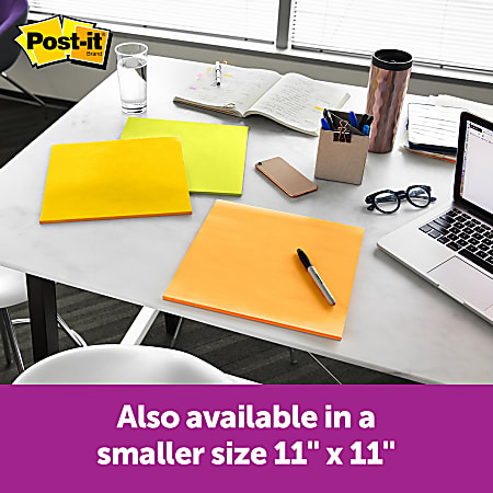 Post it Notes Super Sticky Big Notes 30 Total Notes 15 x 15 Neon Orange ...