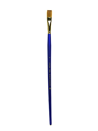 Robert Simmons Sapphire Series Long-Handle Paint Brushes, Size 14, Sable Hair, Synthetic, Blue