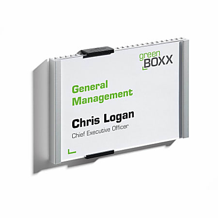 DURABLE® Wall Mounted INFO SIGN - 6-1/8" x 4-3/8" - Rectangular Shape - Acrylic, Aluminum -Easy to Update - Silver - 1 Pack