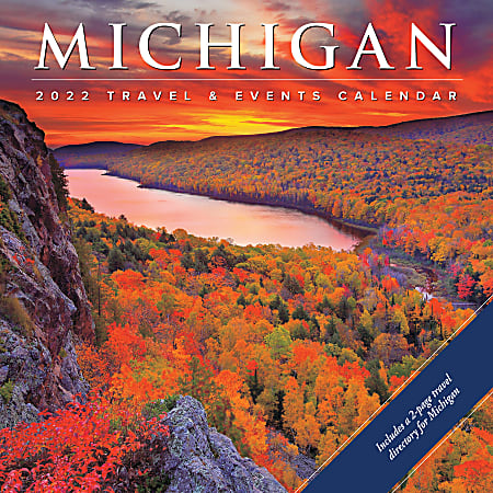 Willow Creek Press Scenic Monthly Wall Calendar, 12" x 12", Michigan, January To December 2022