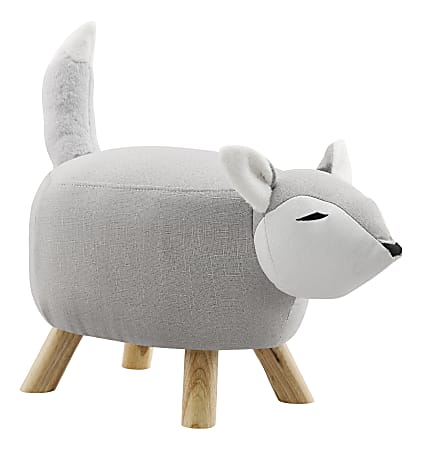 Powell Faye Fox Youth Stool, Natural/Gray/White
