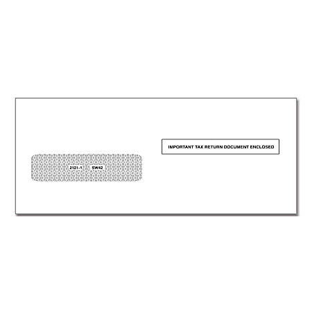 ComplyRight Single-Window Envelopes For 1042-S Tax Forms, Moisture-Seal, White, Pack Of 100 Envelopes