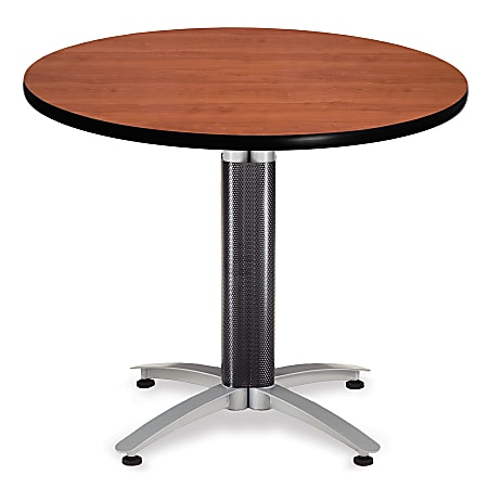 OFM Model MT36RD 36" Multi-Purpose Round Table with Metal Mesh Base, Cherry