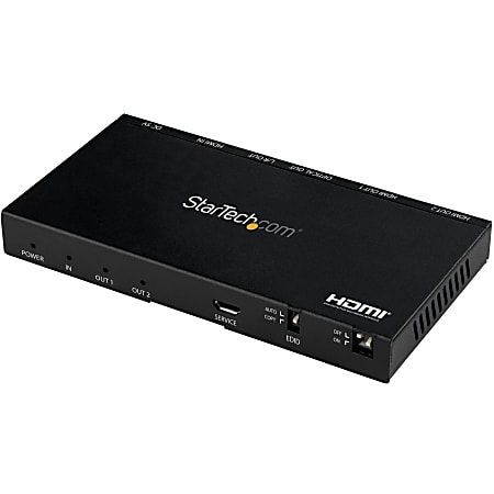 StarTech.com HDMI Splitter - 2 Port - 4K 60Hz with Built-In Scaler - HDCP 2.2 - EDID Emulation - 7.1 Surround Sound