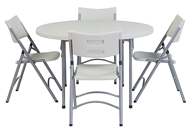 National Public Seating® Plastic Folding Table And Chair Set, Speckled Gray