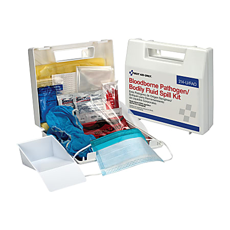 First Aid Only Blood Borne Pathogen Spill Cleanup Kit, 8"H x 2-1/2"W x 9"D