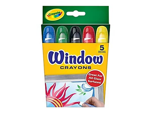 Crayola® Washable Window Crayons, Assorted Colors, Box Of 5