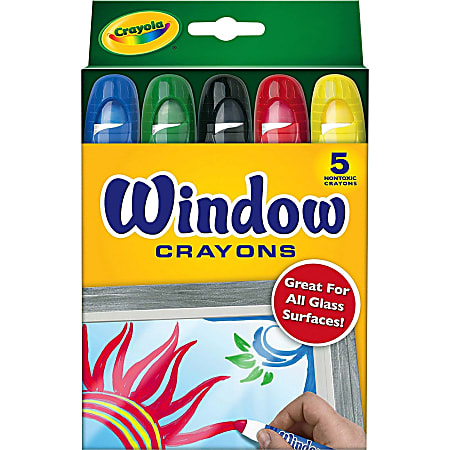 Crayola&reg; Washable Window Crayons, Assorted Colors, Box Of 5