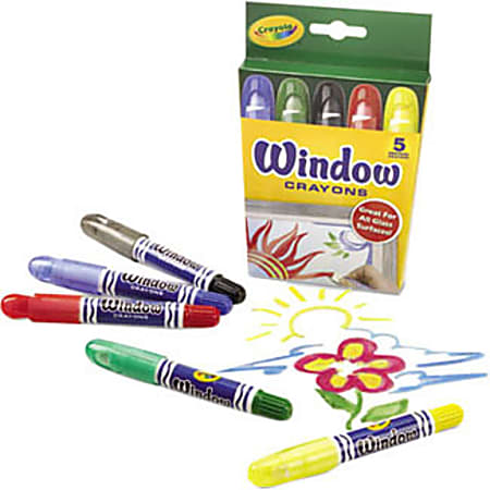 Crayola Washable Window Crayons Assorted Colors Box Of 5 - Office