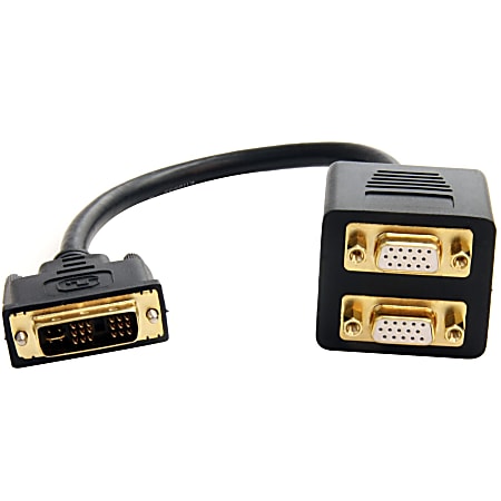 StarTech.com 1 ft DVI-I Analog to 2x VGA Video Splitter Cable - M/F - Display a DVI-I signal on two VGA monitors simultaneously - DVISPL1VV