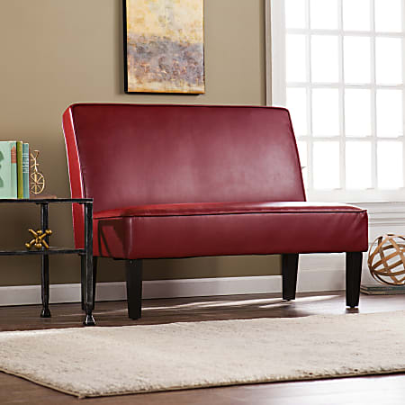 Southern Enterprises Brooking Settee Bench, Roman Red/Red