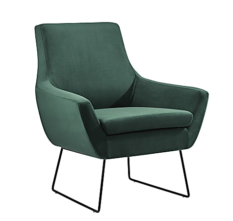 Adesso® Kendrick Fabric Chair, Matte Black/Green