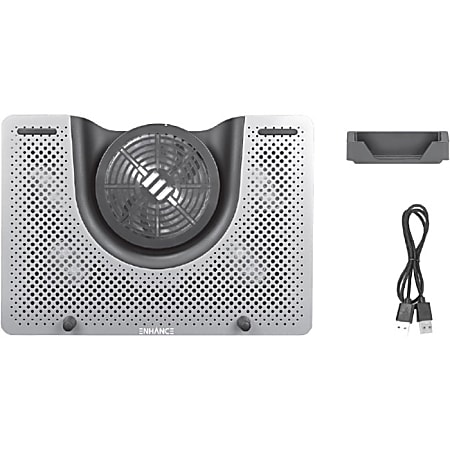 Enhance Cryogen 3 Laptop Cooling Pad - Upto 17.3" Screen Size Notebook, Gaming Console Support - 5 Fan(s) - 523.6 gal/min - Metal Mesh