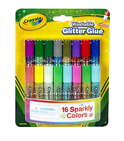 Crayola® Pip-Squeaks Glitter Glue, Pack Of 16, Assorted Colors