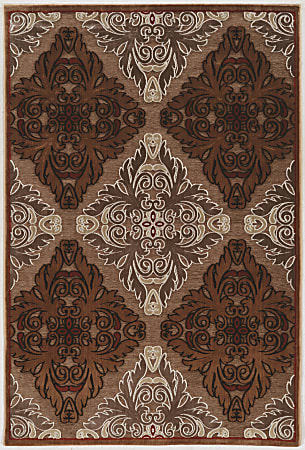 Linon Home Décor Products Kymm Area Rug, Rufus, 5' x 7' 6", Brown/White