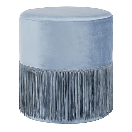LumiSource Fringe Ottoman, Powder Blue