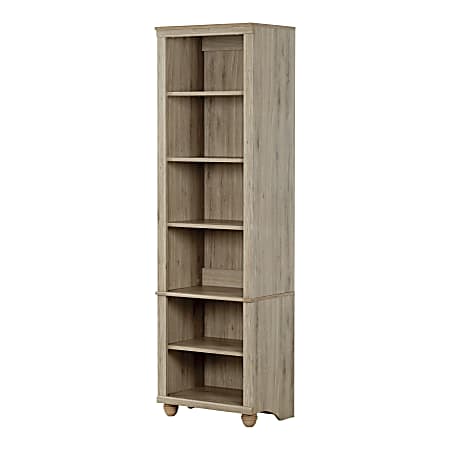 South Shore Hopedale Narrow 6-Shelf Bookcase, Rustic Oak