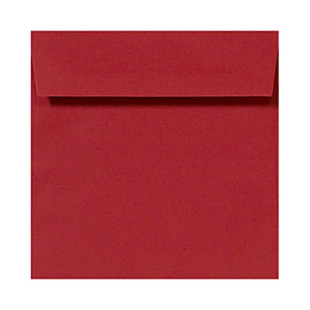 LUX Square Envelopes, 6 1/2" x 6 1/2", Peel & Press Closure, Ruby Red, Pack Of 50